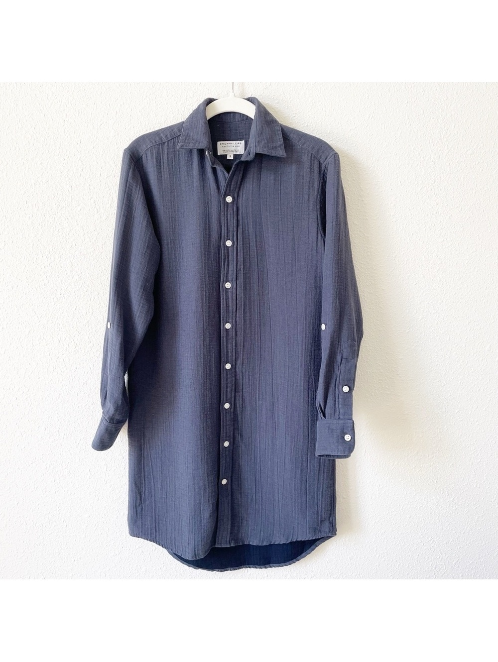 Emily Phillips Navy Cotton Mini Girlfriend Dress Size 3 / Small Minimalist